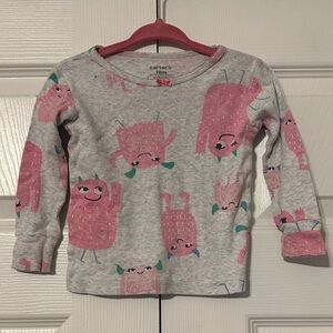 Carter's Long Sleeve pajama set with Pink Monster Print